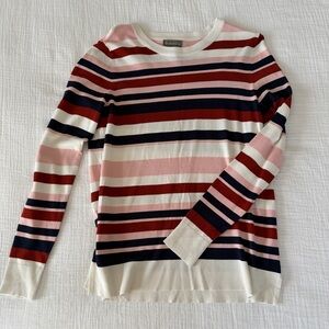Style & Co Striped Long Sleeve Top - Red, Pink, and Navy